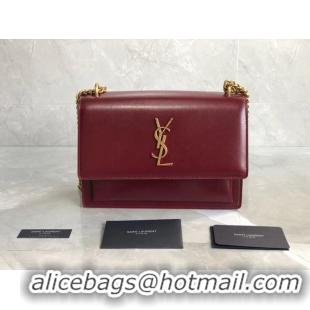 Grade Quality Yves Saint Laurent Calfskin Leather Shoulder Bag Y542206B red