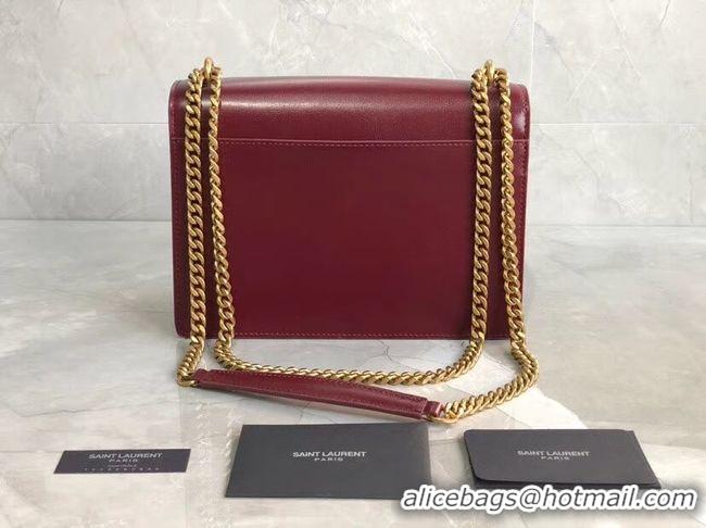 Grade Quality Yves Saint Laurent Calfskin Leather Shoulder Bag Y542206B red