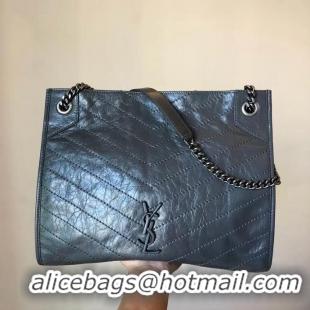 Best Product SAINT LAURENT Niki Medium leather shoulder bag 5814 Dark Gray