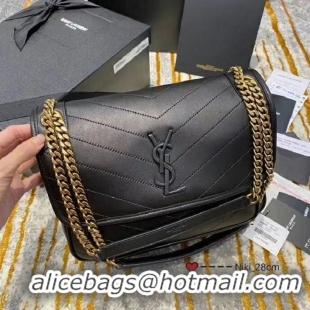 Top Quality Yves Saint Laurent Original Leather Medium Chain Bag 498894 Black/Gold