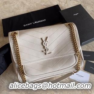 New Fashion Yves Saint Laurent Original Leather Medium Chain Bag 498894 White/Gold