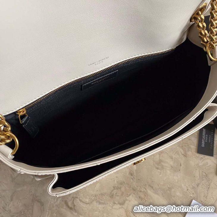 New Fashion Yves Saint Laurent Original Leather Medium Chain Bag 498894 White/Gold