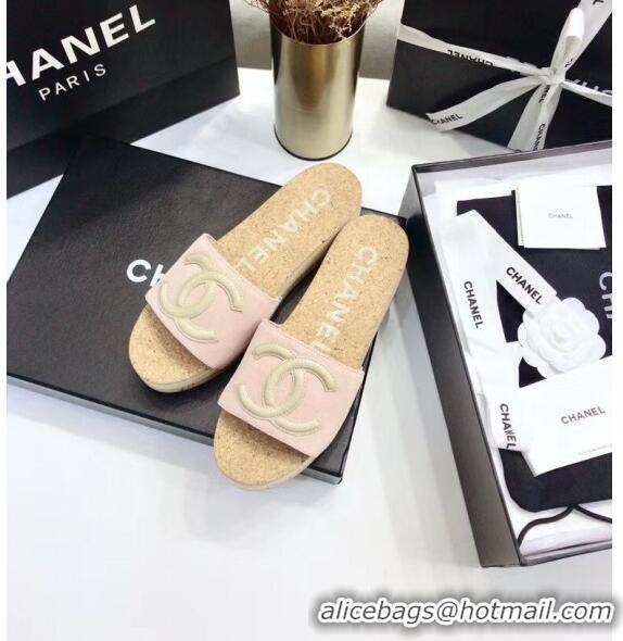 Shop Cheap Chanel Suede & Patent Leather Platform Mules G35799 Pink/Beige 2020