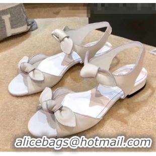 AAAAA Discount Chanel Lambskin Knot Sandals G35298 White 2020