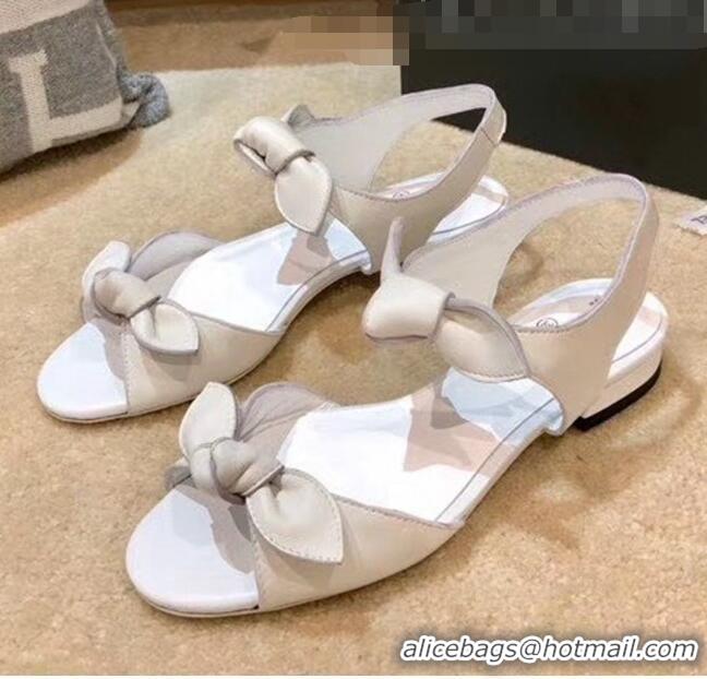 AAAAA Discount Chanel Lambskin Knot Sandals G35298 White 2020