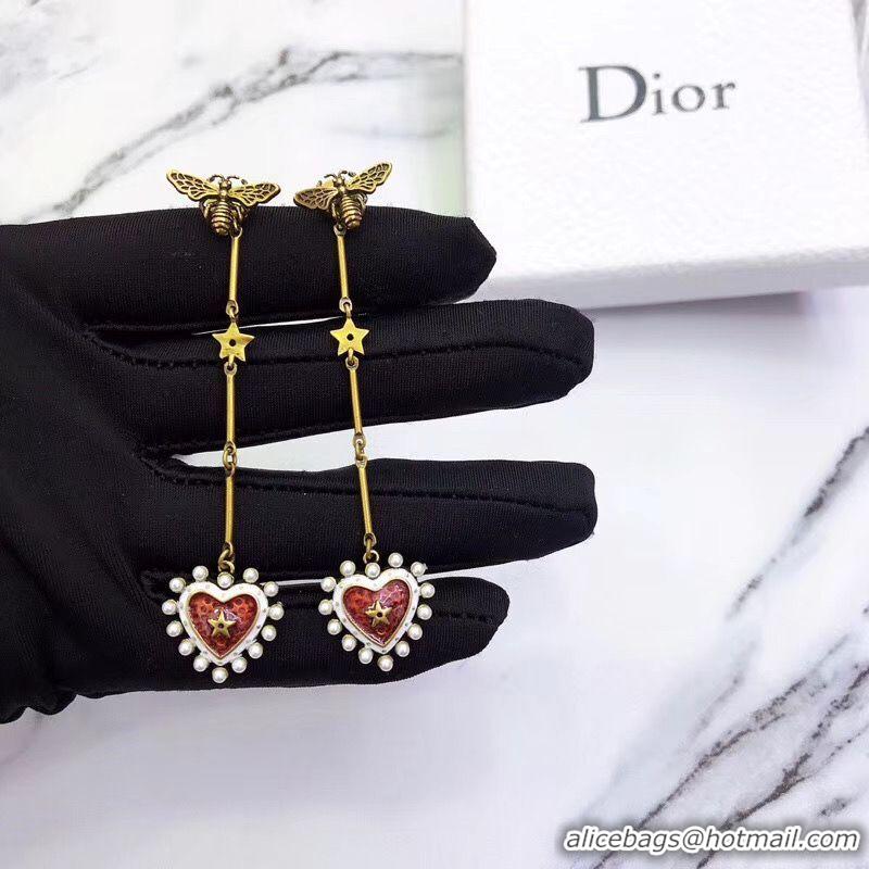 Top Design Dior Earrings DIOR4598 Red