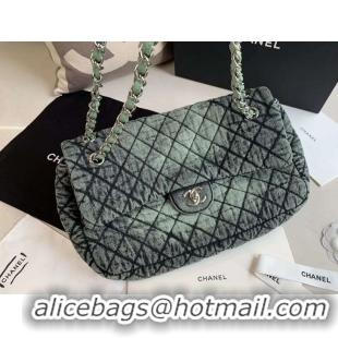 Grade Quality Chanel Quilted Denim Large Flap Bag AS1114 Green