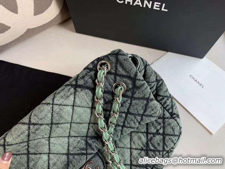 Grade Quality Chanel Quilted Denim Large Flap Bag AS1114 Green