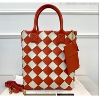 Trendy Design Bottega Veneta Maxi Cabat 30 Tote in Woven Nappa Lambskin BV12603 Orange/White