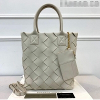 Cheap Price Bottega Veneta Maxi Cabat 30 Tote in Woven Nappa Lambskin BV12603 All White