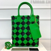 Pretty Style Bottega Veneta Maxi Cabat 30 Tote in Woven Nappa Lambskin BV12603 Bright Green