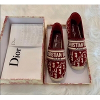 Well Crafted Dior Granville Dior Oblique Embroidered Cotton Mule CD1566 Burgundy