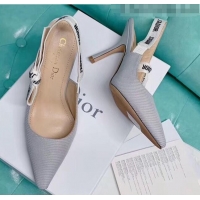 Low Cost Dior J'Adior Slingback Pumps in Technical Fabric CD1803 Grey 9.5cm Heel 2020