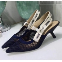 Buy Fashionable Dior J'Adior Slingback Fishnet Pump With 6.5cm Heel CD1810 Blue 2020