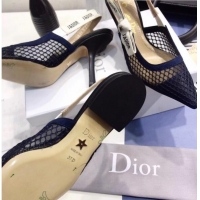 Imitation Dior J'Adior Slingback Fishnet Pump With 9.5cm Heel CD1809 Blue 2020