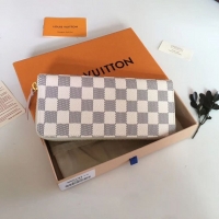 Top Quality Louis Vuitton Damier Azur Canvas Clémence Wallet N61264 Rose Ballerine