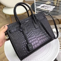 Top Quality Yves Saint Laurent Classic Sac De Jour Bag Croco Leather Y391545 Black