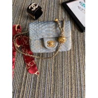 Discount Chanel Original Small Snake skin flap bag AS1115 grey