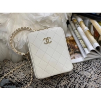 Low Price Chanel Original Small Sheepskin camera bag AS1753 white