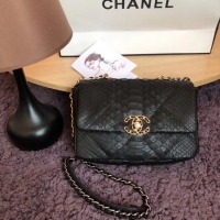 Top Sale CHANEL 19 Flap Bag Original Snake skin flap bag AS1160 Black