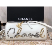 Best Quality Chanel Original Sheepskin Leather Bowling Bag AS1779 white