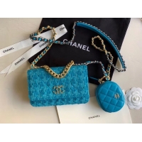 Low Price CHANEL 19 Flap Bag WOC 33817 blue