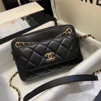 Low Price CHANEL Small camera bag lambskin & Gold-Tone Metal AS1367 black