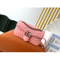 Low Price Gucci GG Marmont small shoulder bag 443497 Pastel pink