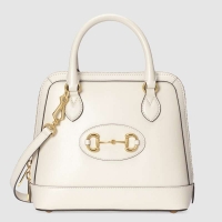 Good Quality Gucci 1955 Horsebit small top handle bag 621220 White