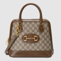 Sophisticated Gucci GG Supreme Canvas Top Handle Bag 621220 brown