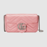 1:1 aaaaa Gucci GG Marmont super mini bag 476433 Pastel pink