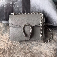 High Quality Gucci Dionysus Lichee Pattern Mini Shoulder Bag 421970 grey