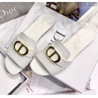 ​Good Looking Dior 30 MONTAIGNE Mule Flat Sandals In Smooth Calfskin CD1422 White 2020