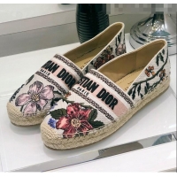 Best Luxury Dior Granville Espadrilles in Flower Embroidered Cotton CD0416 2020