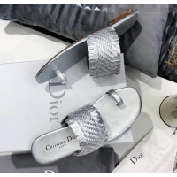 Top Quality Dior Wave Sandal in Braided Lambskin CD0417 Silver 2020