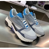 Market Sells Dior B22 Sneaker in Calfskin And Technical Mesh CD1317 Grey/Blue 2020