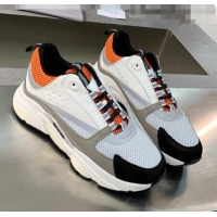 Buy Discount Dior B22 Sneaker in Calfskin And Technical Mesh CD1325 Grey/Orange/Black 2020