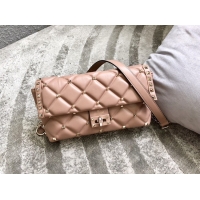 Discount VALENTINO VLOCK Origianl leather shoulder bag 0053 pink