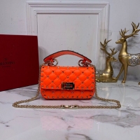 Stylish Valentino Garavani Rockstud Spike Original Leather Bag V0124 Orange