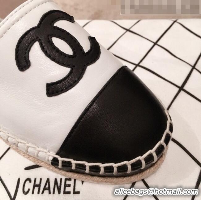 Cheapest Chanel Lambskin Flat Espadrilles G36184 White 2020