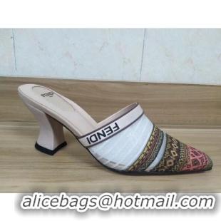 Affordable Price Fendi Mesh and Embroidery High Heel Mules Sandals F33101 2020