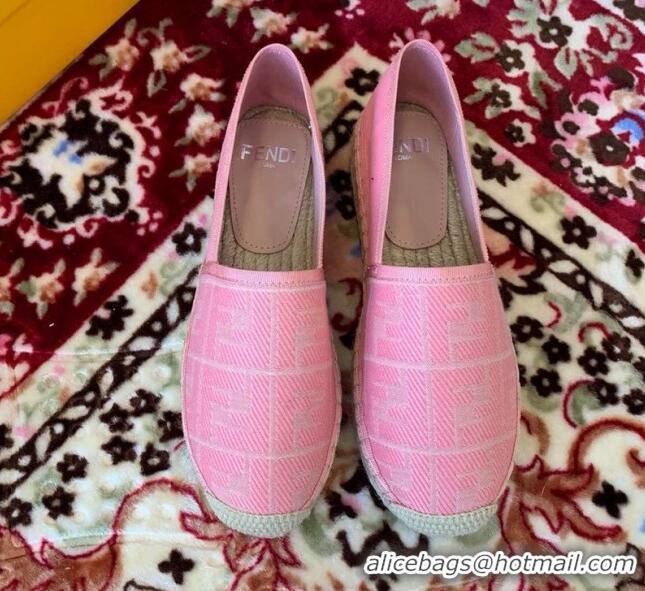 Reproduction Fendi FF Canvas Flat Espadrilles F62809 Pink 2020