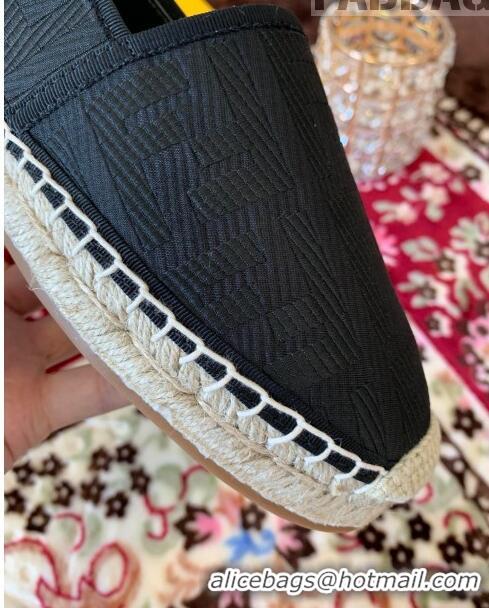 Well Crafted Fendi FF Canvas Flat Espadrilles F62809 Black 2020