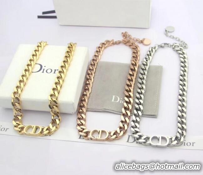 Top Quality Dior CD Chian Necklace 2061230 Silver 2020