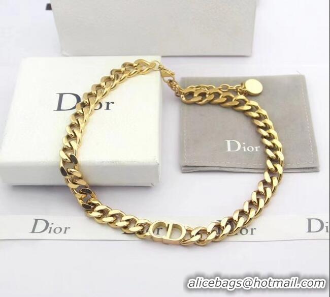 New Fashion Dior CD Chian Short Necklace 2061233 Gold 2020