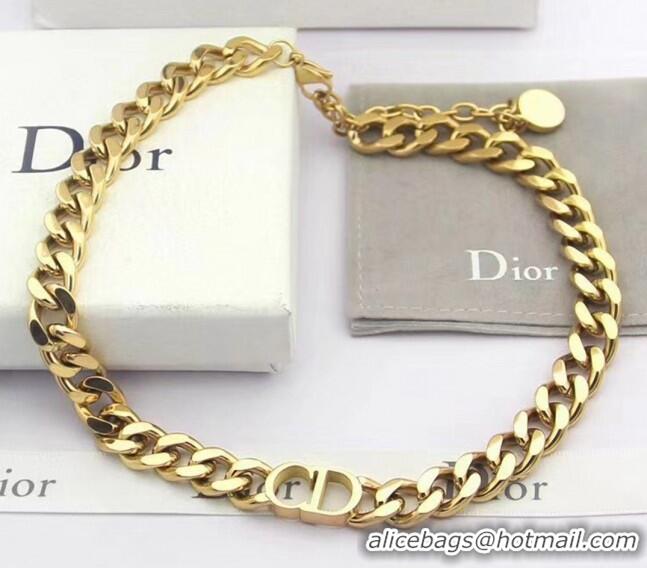 New Fashion Dior CD Chian Short Necklace 2061233 Gold 2020