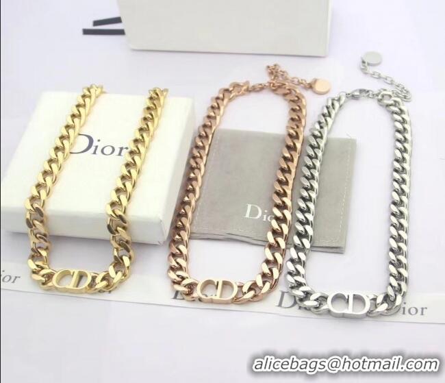 New Fashion Dior CD Chian Short Necklace 2061233 Gold 2020