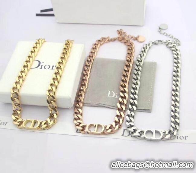 AAAAA Discount Dior CD Chian Short Necklace 2061232 Rose Gold 2020