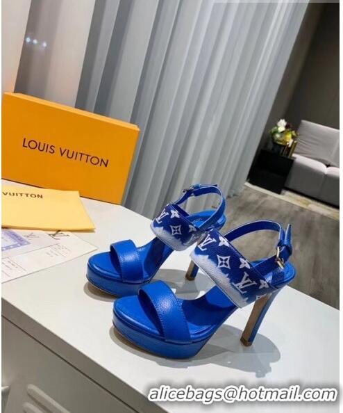 Top Quality Louis Vuitton LV Escale Calfskin Platform Sandal With 10.5cm Heel LV2022 Blue 2020