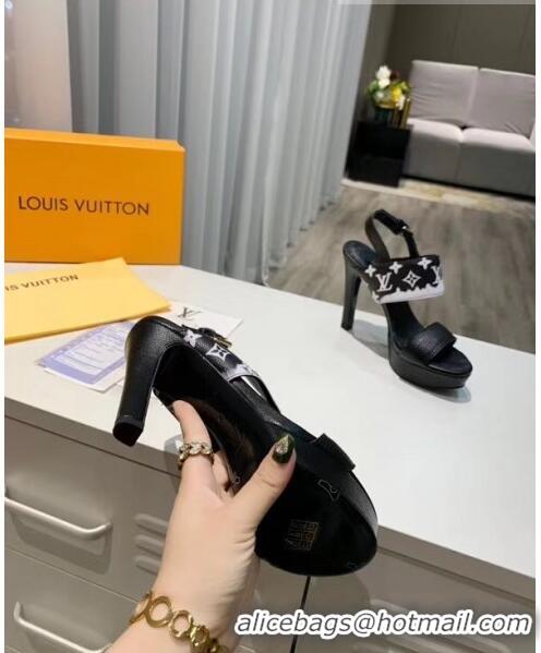 Wholesale Louis Vuitton LV Escale Calfskin Platform Sandal With 10.5cm Heel LV2022 Black 2020